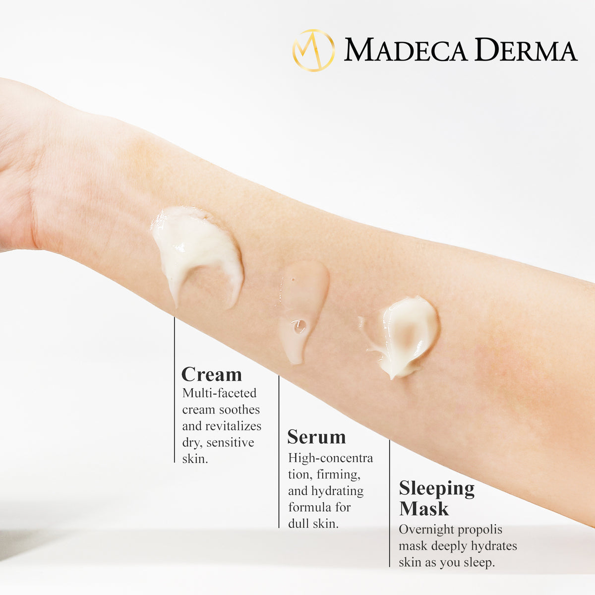 Madeca Derma Revitalizing Serum + Cream +Sleeping Mask + Sheet Mask Gift Set image 1